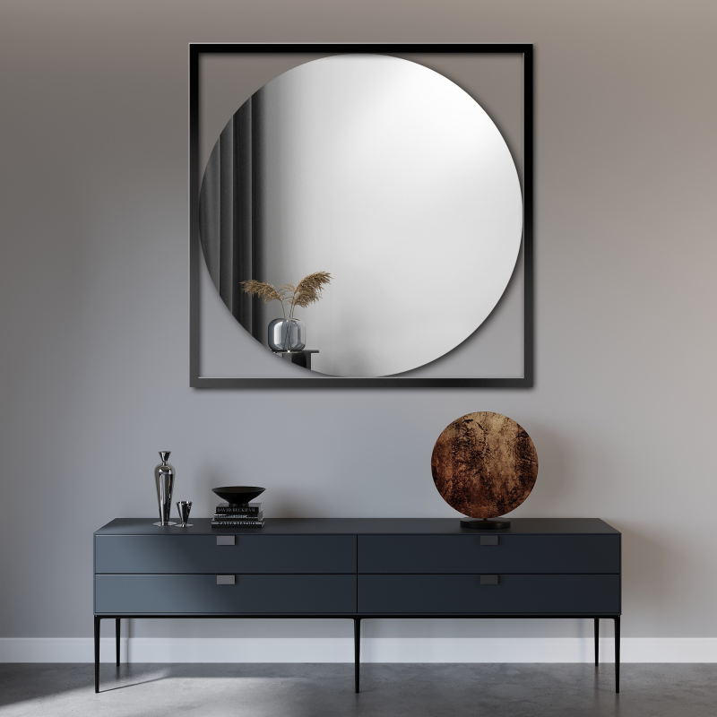 Okruglo ogledalo u zlatnom okviru - RENA - boja okvira po izboru