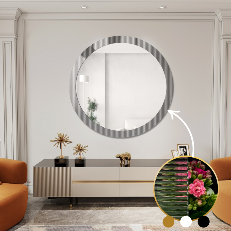 Dekorativno okruglo ogledalo na ornamentalnom staklu Visiosun Classic - GLIMMER Dekorativno okruglo ogledalo na ornamentalnom staklu Visiosun Classic - GLIMMER
