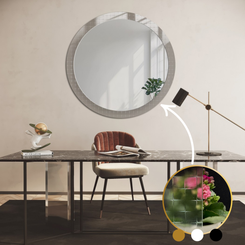 Dekorativno okruglo ogledalo na ornamentalnom staklu Master Flex - FROSTED
