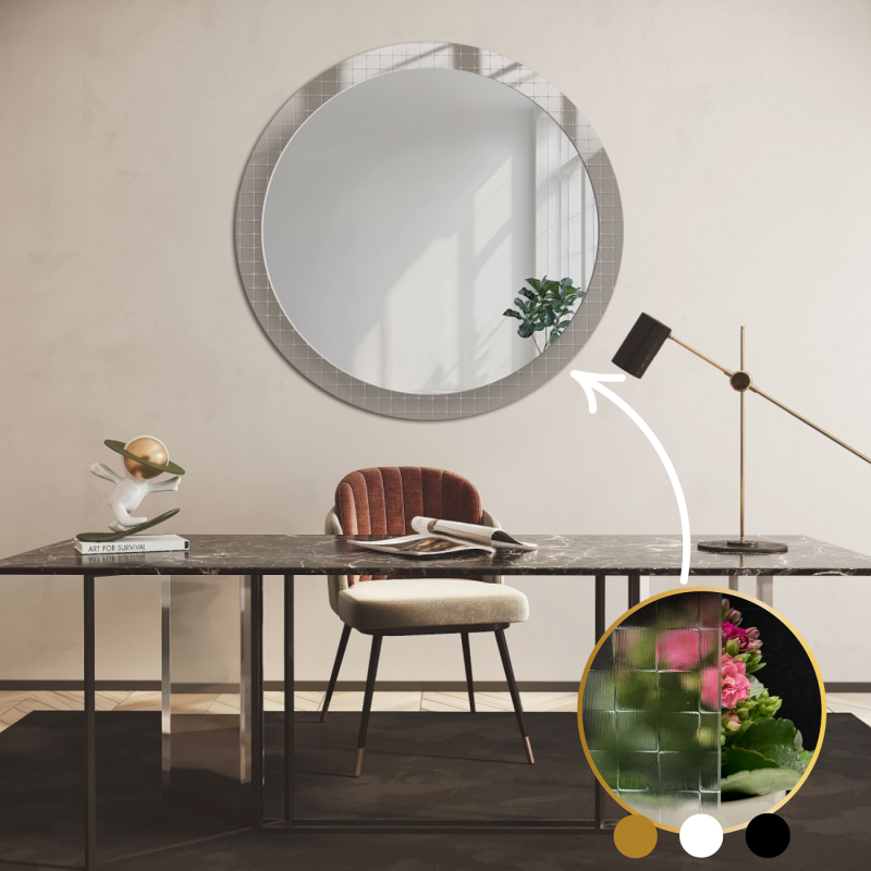 Dekorativno okruglo ogledalo na ornamentalnom staklu Master Flex - FROSTED Dekorativno okruglo ogledalo na ornamentalnom staklu Master Flex - FROSTED
