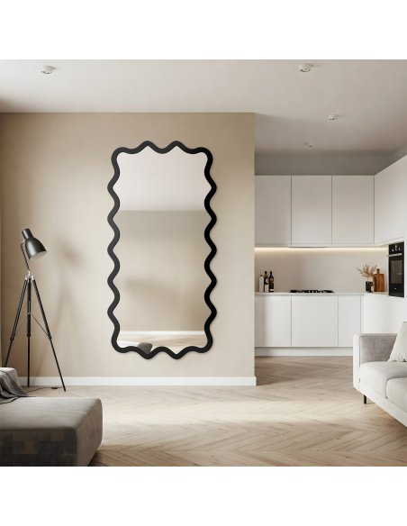Pravokutno ogledalo u valovitom MDF okviru – AQUARELLE MARELLA
