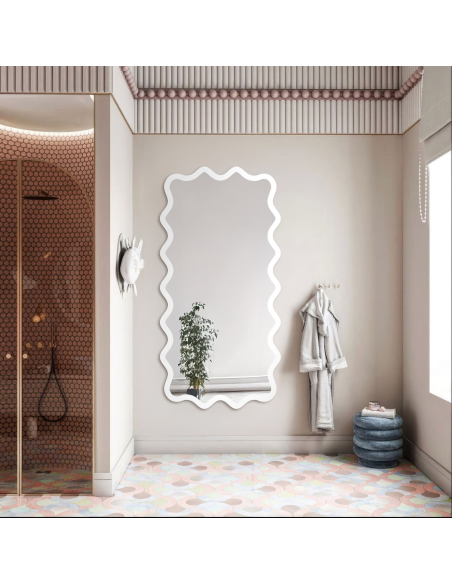 Pravokutno ogledalo u valovitom MDF okviru – AQUARELLE MARELLA