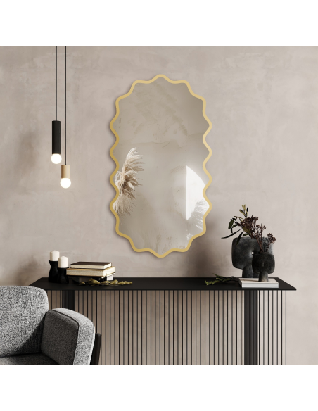 Ovalno ogledalo u valovitom MDF okviru – AQUARELLE ELORA