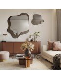 Nepravilna ogledala na smeđoj ploči zrcala – MOCHA CREME
