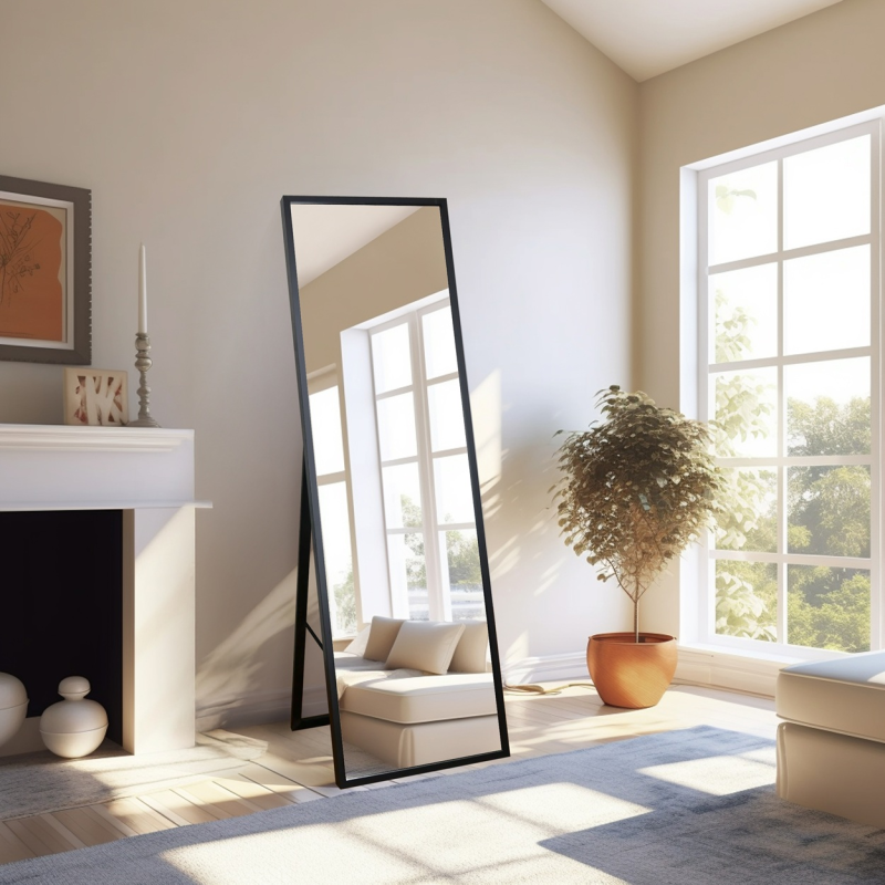 Samostojeće ogledalo za garderobu u tankom drvenom okviru - 3005 - boja okvira po izboru