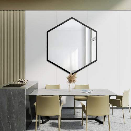 Ogledalo geometrijskog oblika u okviru – HEXA U OKVIRU