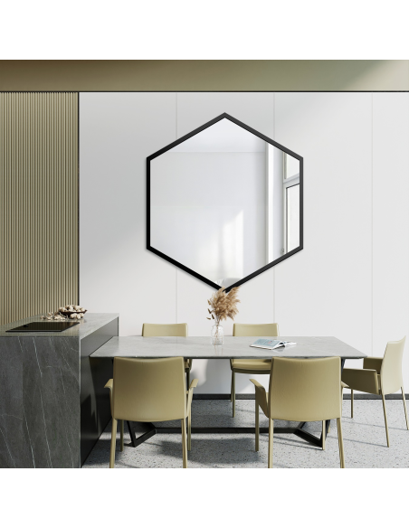 Ogledalo geometrijskog oblika u okviru – HEXA U OKVIRU