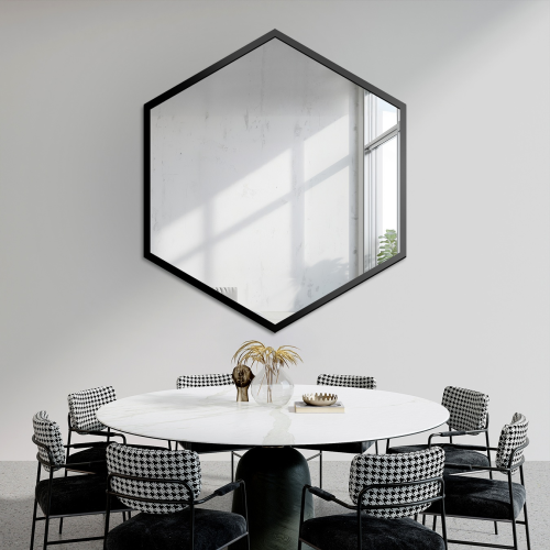 Ogledalo geometrijskog oblika u okviru – HEXA U OKVIRU