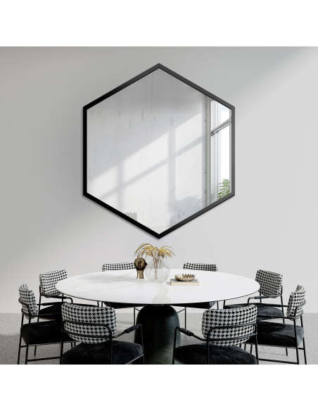 Ogledalo geometrijskog oblika u okviru – HEXA U OKVIRU