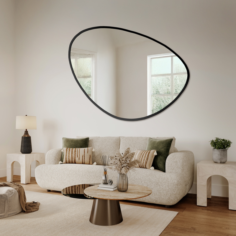 Ogledalo nepravilnog oblika u okviru - OBSIDIAN U OKVIRU