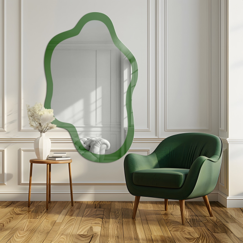 Oglindă verde neregulată - CYPRESS GREEN