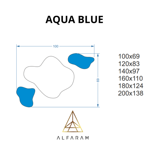 Nepravilno plavo ogledalo - AQUA BLUE