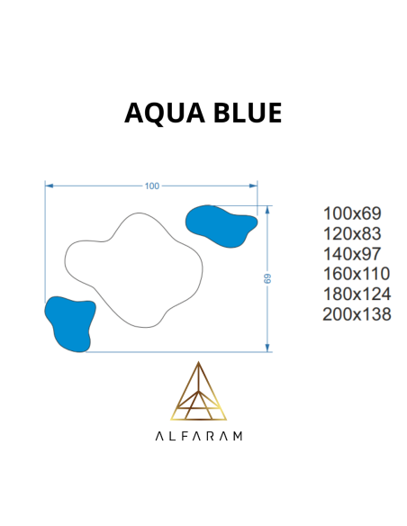 Nepravilno plavo ogledalo - AQUA BLUE
