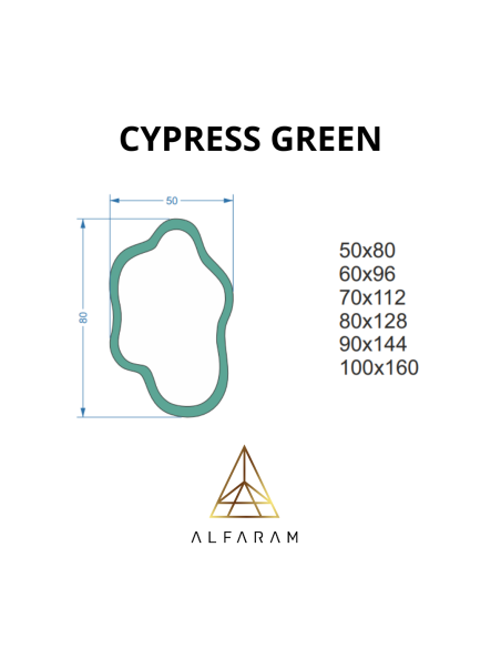 Oglindă verde neregulată - CYPRESS GREEN