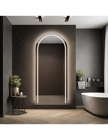 Poluovalno kupaonsko ogledalo s pozadinskim osvjetljenjem - PLATO LED