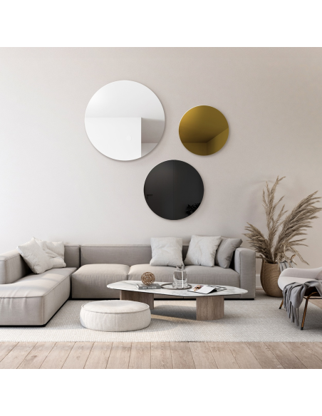 Set od tri ukrasna kruga, crni lakobel i zlatna površina - GOLDI