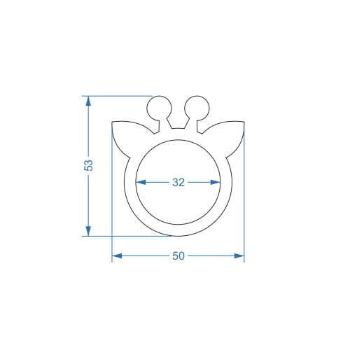 Ukrasno zidno ogledalo za dijete u MDF okviru - ŽIRAFA