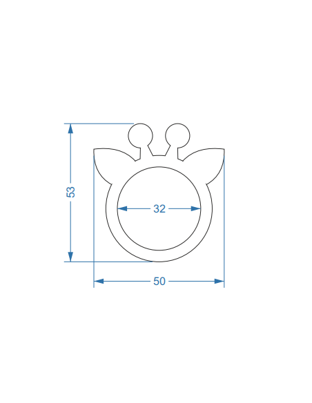 Ukrasno zidno ogledalo za dijete u MDF okviru - ŽIRAFA