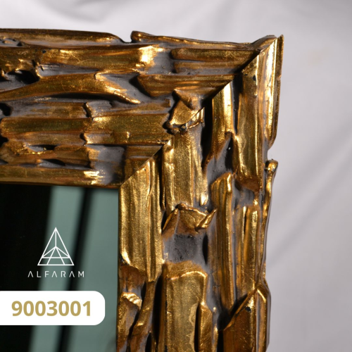 Luksuzno zidno ogledalo u bogato ukrašenom zlatnom okviru - 9003001