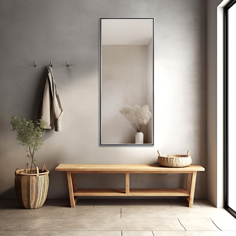 Ogledalo u nježnom, ukrasnom drvenom okviru - 1501 - boja okvira po izboru