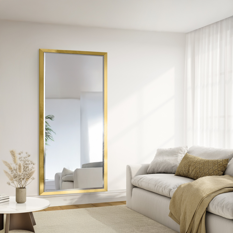 Ogledalo u elegantnom zlatnom i srebrnom drvenom okviru - 5201011