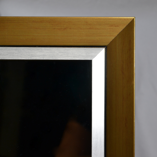 Ogledalo u elegantnom zlatnom i srebrnom drvenom okviru - 5201011