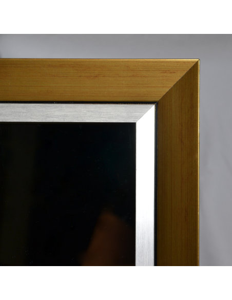 Ogledalo u elegantnom zlatnom i srebrnom drvenom okviru - 5201011