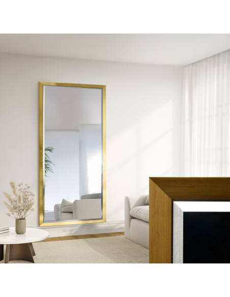 Ogledalo u elegantnom zlatnom i srebrnom drvenom okviru - 5201011