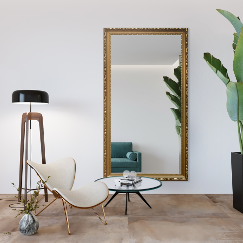 Ogledalo u zlatnom ukrasnom drvenom okviru - 5004003