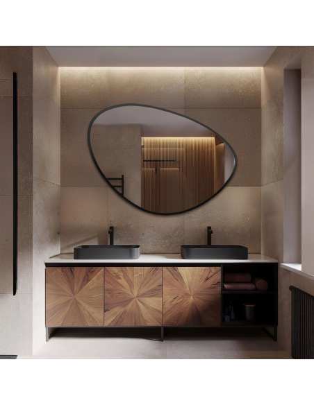 Ogledalo nepravilnog oblika u okviru - OBSIDIAN U OKVIRU