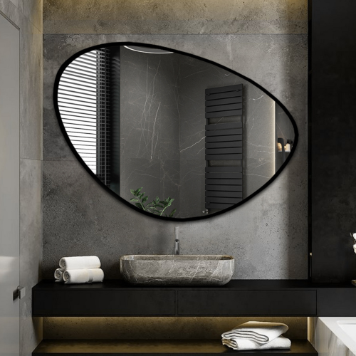 Ogledalo nepravilnog oblika u okviru - OBSIDIAN U OKVIRU