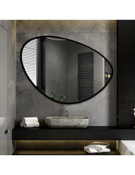 Ogledalo nepravilnog oblika u okviru - OBSIDIAN U OKVIRU