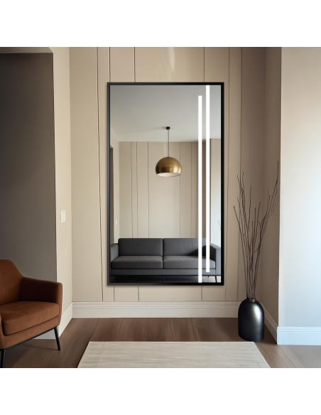 Ogledalo u crnom okviru s pozadinskim osvjetljenjem - 1503 LED III - boja okvira po izboru