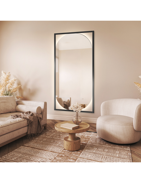 Moderno ovalno ogledalo u drvenom okviru s RENA LED pozadinskim osvjetljenjem