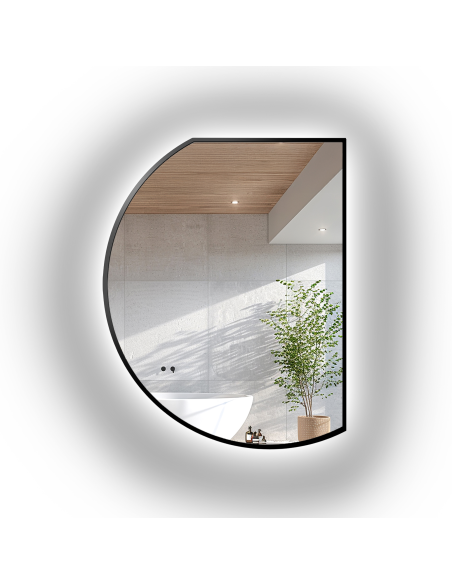 Ogledalo nepravilnog oblika u mat crnom MDF okviru sa pozadinskim osvjetljenjem - ODETTA LED