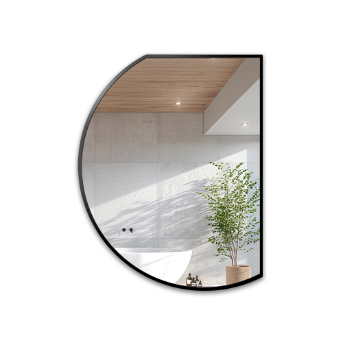 Ogledalo nepravilnog oblika u mat crnom MDF okviru - ODETTA