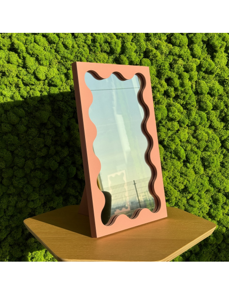 Kozmetičko ogledalo u ružičastom MDF okviru - BLOBS PRISM PETITE