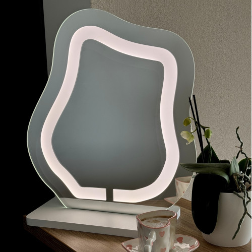 Kozmetičko ogledalo s pjeskarenim pozadinskim osvjetljenjem - FLOW LED PETITE