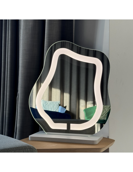 Kozmetičko ogledalo s pjeskarenim pozadinskim osvjetljenjem - FLOW LED PETITE