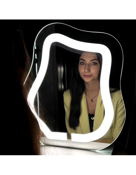 Kozmetičko ogledalo s pjeskarenim pozadinskim osvjetljenjem - FLOW LED PETITE