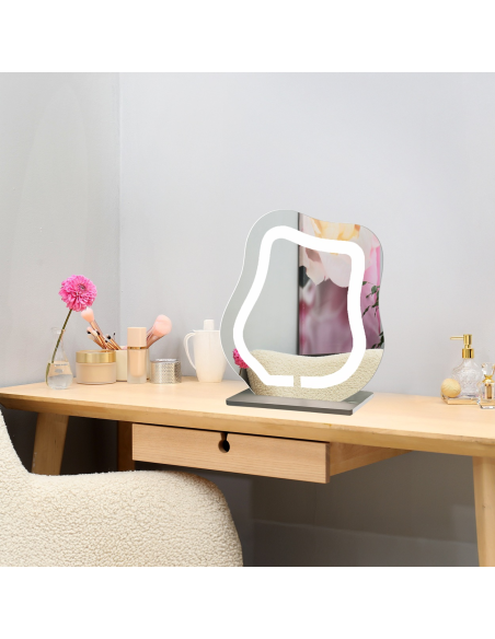 Kozmetičko ogledalo s pjeskarenim pozadinskim osvjetljenjem - FLOW LED PETITE