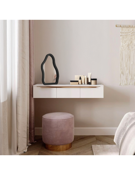 Kozmetičko ogledalo u crnom MDF okviru - STONE PETITE