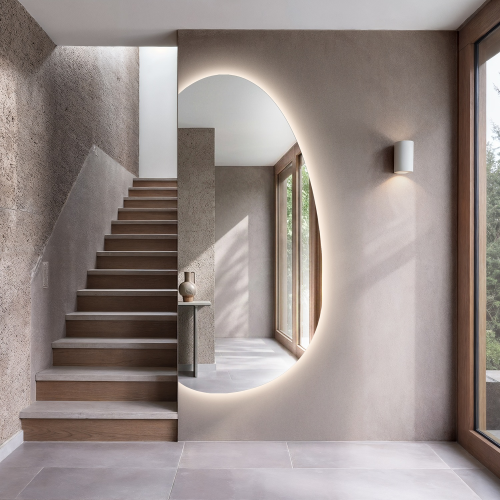 Ogledalo organskog oblika i pozadinskog osvjetljenja – TURMALIN LED