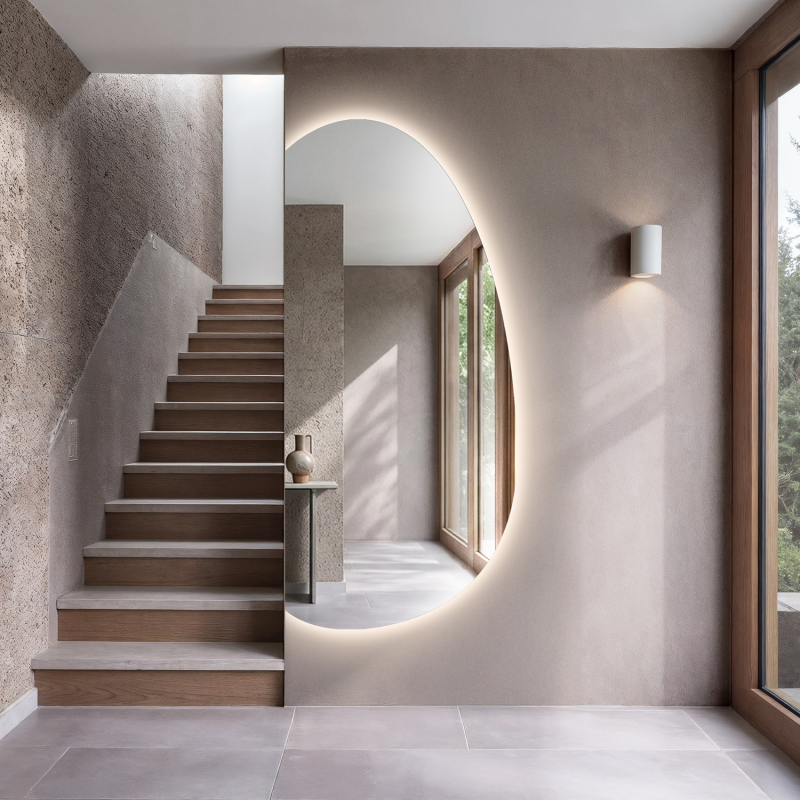 Ogledalo organskog oblika i pozadinskog osvjetljenja – TURMALIN LED