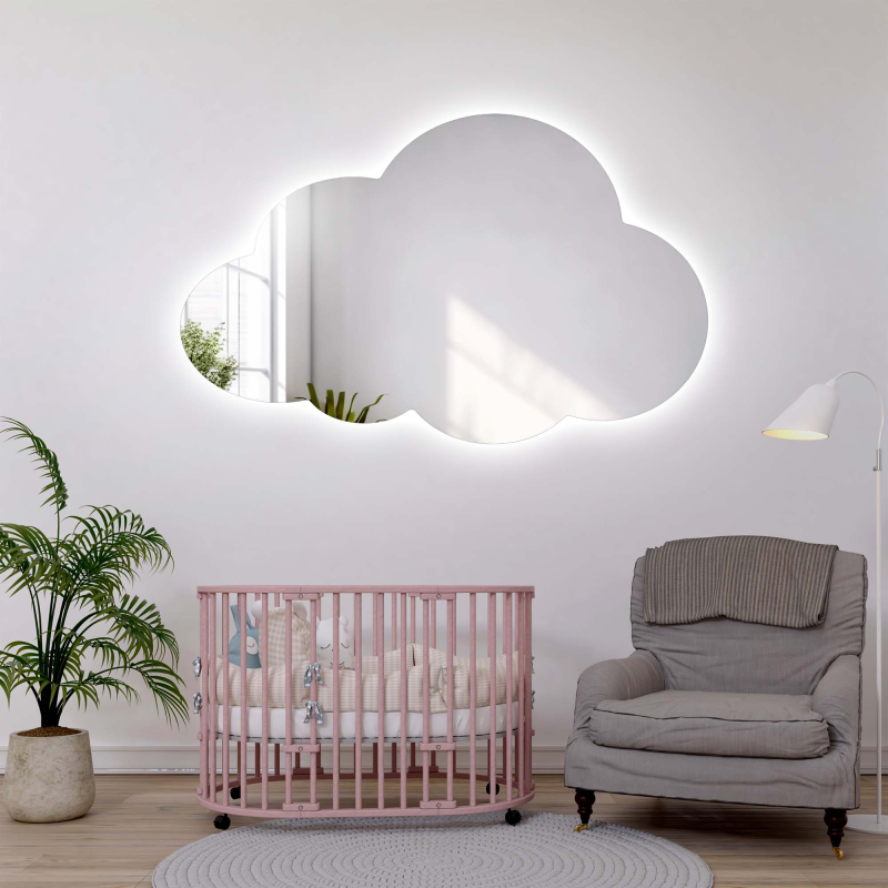Ogledalo za dječju sobu u obliku oblaka s osvjetljenjem – CLOUD LED
