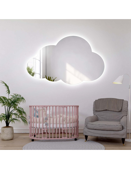 Ogledalo za dječju sobu u obliku oblaka s osvjetljenjem – CLOUD LED