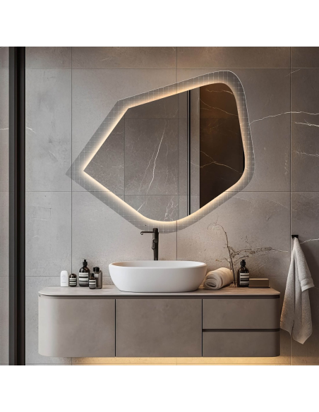 Ogledalo na ornamentalnom staklu Master Flex s pozadinskim osvjetljenjem - LUXORA PRISTAL LED