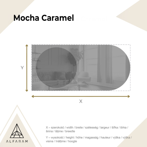 Poluovalno ogledalo s okruglom smeđom pločom zrcala – MOCHA CARAMEL