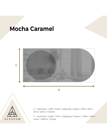 Poluovalno ogledalo s okruglom smeđom pločom zrcala – MOCHA CARAMEL