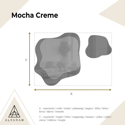 Nepravilna ogledala na smeđoj ploči zrcala – MOCHA CREME